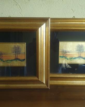 5 Quadri d'Arte Certificati - Foglia Oro 22K+Arg.