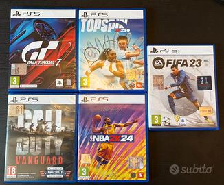 Giochi PS5 Gran Turismo Top Spin Call of Duty etc.