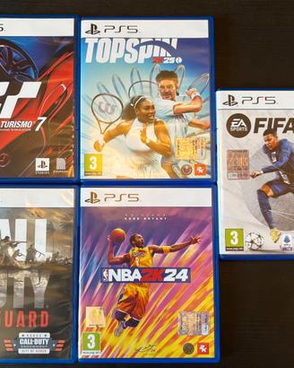 Giochi PS5 Gran Turismo Top Spin Call of Duty etc.