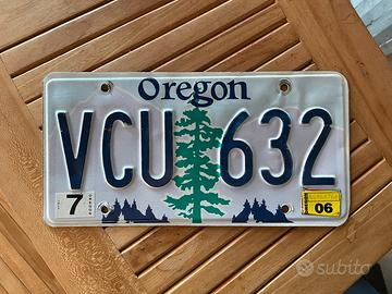 Targa automobilistica Oregon USA