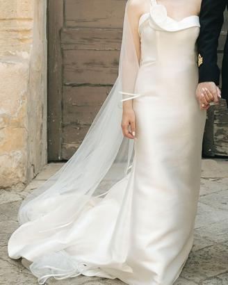 Abito sposa mikado seta taglio sirena