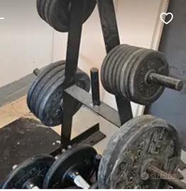 120€ dischi ghisa per 100kg più 2 bilancieri 