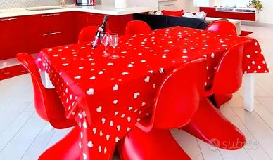 6 sedie rosse di design modello Panton