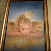 Quadro "Angelo dorato" - composizione puzzle