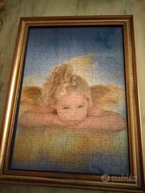 Quadro "Angelo dorato" - composizione puzzle