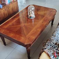 Tavolino salotto vero legno intarsiato 