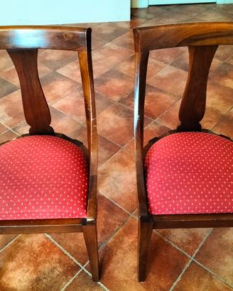 due sedie noce stile Carlo X