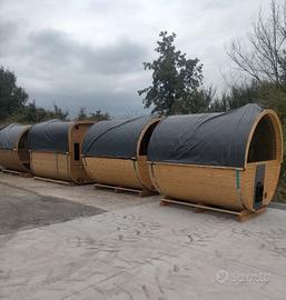 CASETTA IN LEGNO / SAUNA A BOTTE/ STUFA A LEGNA