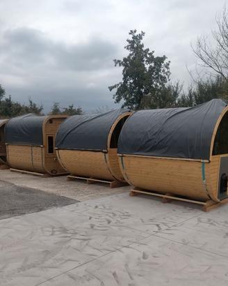 CASETTA IN LEGNO / SAUNA A BOTTE/ STUFA A LEGNA