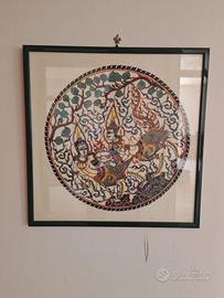Quadro artigianale in pelle intagliata 
