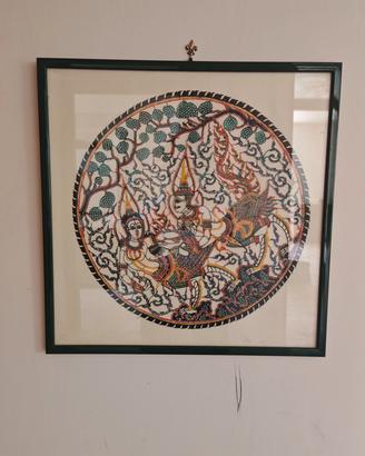 Quadro artigianale in pelle intagliata 