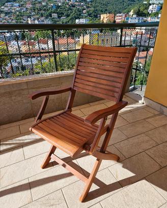 Set 2 Sedie da giardino in legno