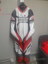 TUTA PELLE MOTO INTERA ALPINESTARS TG 56