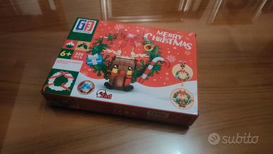 Costruzione natalizia renna e ghirlanda 