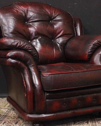 poltrona chesterfield bordeaux inglese originale