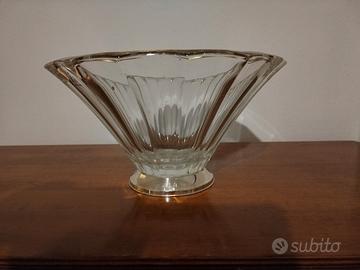 Centro tavola in cristallo e base in argento