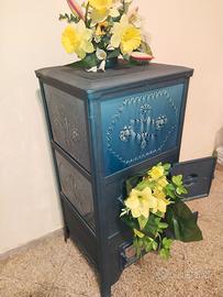 stufa a legna vintage in maiolica 