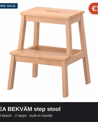 Sgabello scaletta IKEA BEKVÄM faggio massello