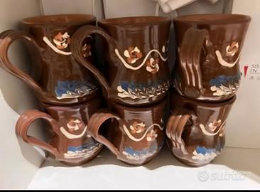 Set 6 tazze artigianato terracotta Moser Romania