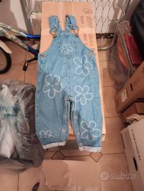 salopette jeans ergee' bimba 92 cm