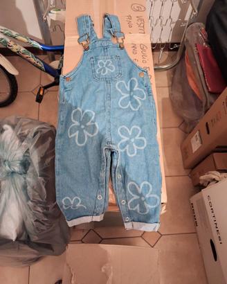 salopette jeans ergee' bimba 92 cm