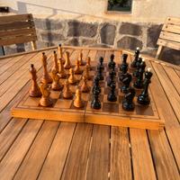 Scacchiera in legno vintage