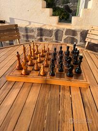 Scacchiera in legno vintage