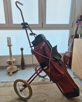 sacca e carrello da golf vintage