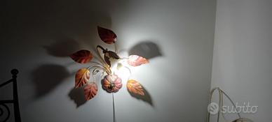 Lampadario  in ferro battuto +coppia abat jour