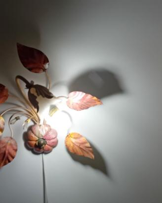 Lampadario  in ferro battuto +coppia abat jour