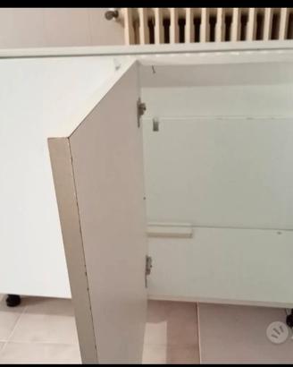 Mobiletto  angolare/ sotto lavello  bianco  2 ante
