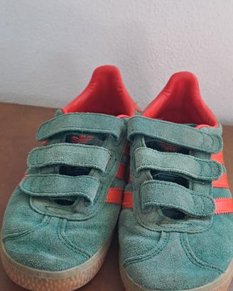 Scarpe Gazelle verde -corallo n°35