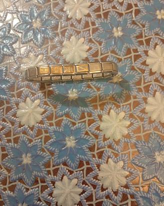 bracciale uomo in acciaio inox e profili in oro ve