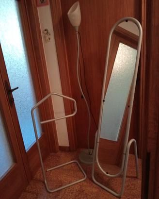 Set specchio , appendiabiti, lampada