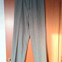 pantaloni pesanti in lana a righine sottili