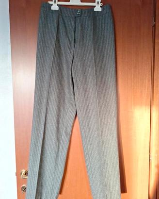 pantaloni pesanti in lana a righine sottili