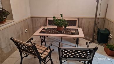 Set da giardino Liberty in ghisa e legno