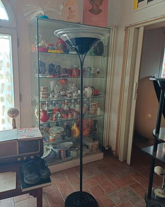 lampada da terra piantana metallo nero lucido