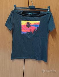 Maglietta nera a maniche corte nukutavake taglia12