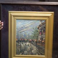 QUADRO SU TELA VINTAGE FIRMATO