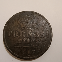 Moneta rara da collezione 10 tornesi 1857