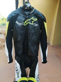 tuta moto 50 alpinestars divisibile in pelle