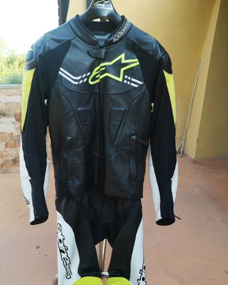 tuta moto 50 alpinestars divisibile in pelle