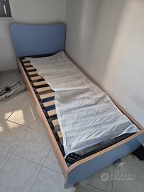 letto singolo con rete e materasso