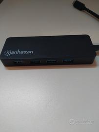 hub usb-c 3 e 4 porte