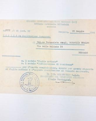 Tessera di Membro Onorario anno 1931-35