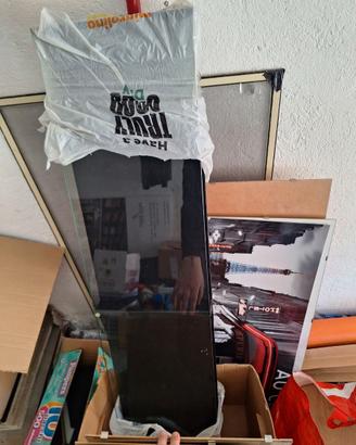 Mensola ingresso o tv con ripiano in vetro