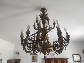 Lampadario in ottone