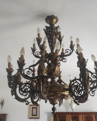 Lampadario in ottone