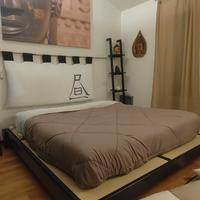 Letto giapponese, con tatami e cuscino 
